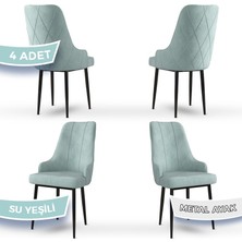 Canisa Concept Trex Serisi   Babyface Kumaş Siyah Metal Ayak 4 Adet Sandalye