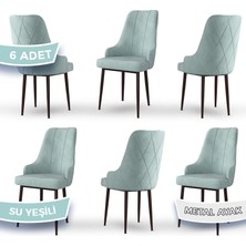 Canisa Concept Trex Serisi   Babyface Kumaş Kahve Metal Ayak 6 Adet Sandalye