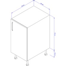 Modüler Mutfak Mutfak Alt Dolabı 40 cm