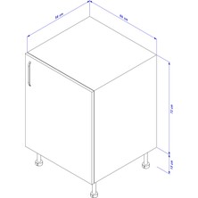 Modüler Mutfak Mutfak Alt Dolabı 60 cm