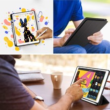 AZC Samsung Galaxy Tab S7 Plus SM-T970 Kılıf Smart Cover Kalem Bölmeli Standlı Arkası Silikon Uyku Modlu