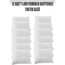AY Home  12 Adet Kapitoneli Yastık Koruyucuyastık Kılıfı Femuarlı 100% Pamuklu Terletmez 50X70M Ebatında Beyaz