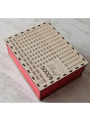 Afşin Lazer Tasarım Parabox - Hedefli Para Biriktirme Kutusu , 5000₺ Hedefli Ahşap Kumbara