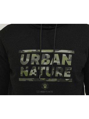 Lumberjack M SD4005 Urbanature Hoodie 2pr Erkek Günlük Sweatshirts 100002619 Siyah