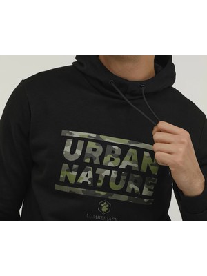 Lumberjack M SD4005 Urbanature Hoodie 2pr Erkek Günlük Sweatshirts 100002619 Siyah