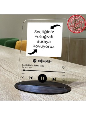 Sesli Çerçevem Kişiye Özel Spotify Pleksi Spotify Barkodlu Plak 13X18 cm