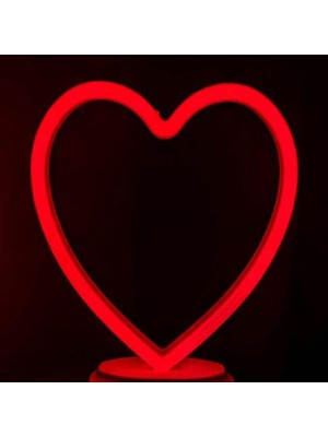 Kuzey Kırmızı Kalpli LED Işık Yılbaşı Işıkları Decor Heart Red LED Light Pilli LED Işık Kırmızı Neon LED Işık