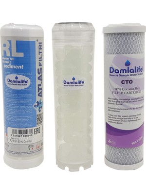 Damlalife Atlas 10'' Bina Daire Girişi Kuyu Su Arıtma 3lü Yedek Filtre Seti