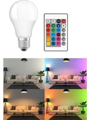 Vizyon Zmc Elektrik Rgb Led Ampul Uzaktan Kumandalı 9W