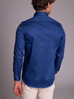 Dufy İndigo Erkek Slim Fit Düz Gömlek-DU2999011001A