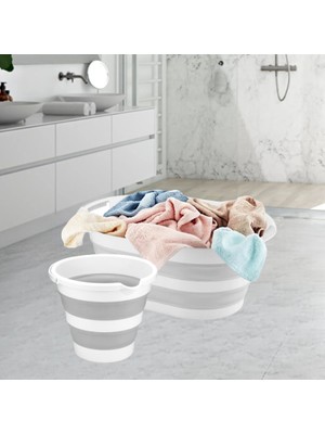 Tıkla Sende Vera Bath Katlanır Çamaşır Sepeti Katlanır Temizlik Kovası Multi Set 2'li