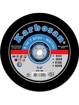 Karbosan 115X3.0 Metal Kesme Taşı 20 Adet