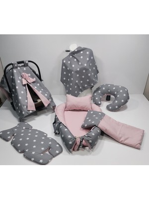 Balamira 7 Li Babynest Seti Koyu Yıldız Desenli 0-10 kg Taşıma Kapasitesiyle Ergonomik Tasarım