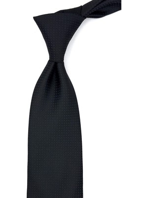 Kravatkolik Siyah Nokta Desen Mendilli Klasik Kravat KK11056