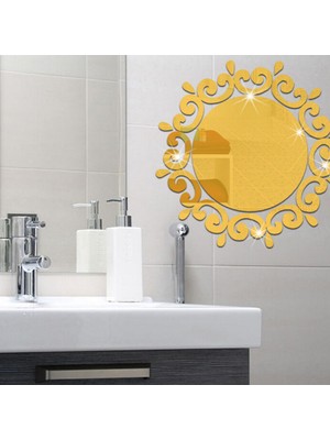 Nachen 3D Modern Kırılmaz Kırılmaz Ayna Duvar Çıkartması - Gümüş (Yurt Dışından)