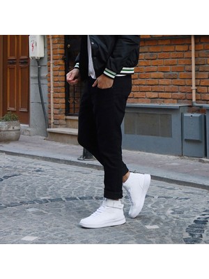 JUMP 16309 Beyaz Erkek Günlük Rahat Uzun Bilekli Yürüyüş Sneaker Spor Ayakkabı