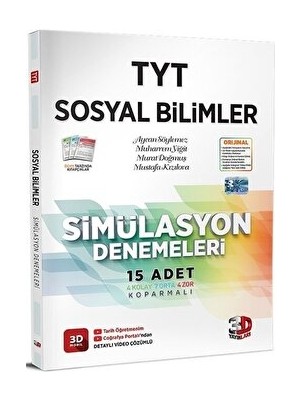 3D Yayınları TYT Sosyal Bilimler Simülasyon Denemeleri Üniversite Hazırlık İçin 120 Sayfa