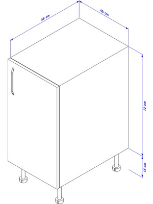 Modüler Mutfak Mutfak Alt Dolabı 40 cm