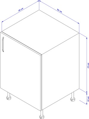 Modüler Mutfak Mutfak Alt Dolabı 60 cm