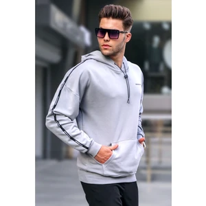 Boyalı Gri Kapüşonlu Sweatshirt 4721