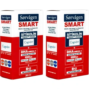 Smart Sitikolin, Dha Omega 3 ve B12 (30 Kapsül) - 2 Adet