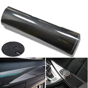 5d Hava Kanallı Ultra Parlak Kuvvetli Yapışkan Siyah Karbon Folyo 10 Cm x 152 Cm