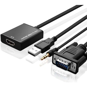 VGA To HDMI Çevirici Dönüştürücü Adaptör Ses Destekli