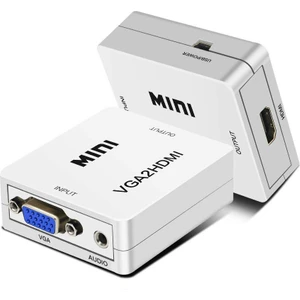 Mini VGA To HDMI Çevirici Dönüştürücü Adaptör Ses Destekli
