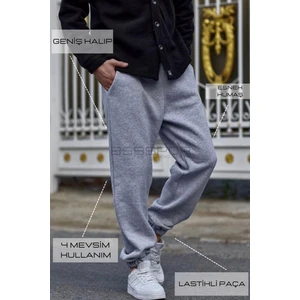Gri Eşofman Oversize Jogger Geniş Kalıp Joggers