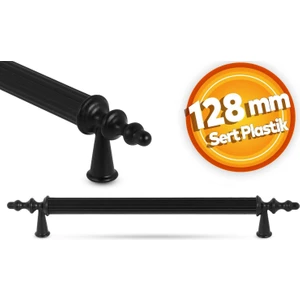 Çekmece Mutfak Dolap Kapak Kulpu Kulbu 128 mm Siyah Sert Plastik Kulp