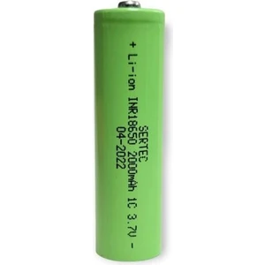 18650 3.7V 2000MAH 1c Lion Şarjlı Pil Başlıklı - 1ADET