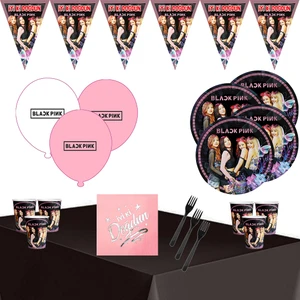 Black Pink Doğum Günü Parti Süsleri Süsleme Seti