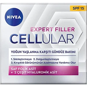 Nıvea Cellular Expert Filler Yoğun  Gündüz Bakım Yüz Kremi 50 Ml, Hyaluronik Asit V