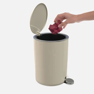 Lenox 5lt Pedallı Çöp Kovası Bej
