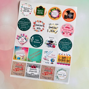 Tuğset Etiket Öğretmenler Günü Kutlu Olsun Sticker Karışık 40 Adet