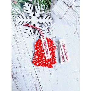 Tuğset Etiket Yılbaşı Kartı Mutlu Yıllar Etiket  Kraft (Delikli) 8x5 cm  50 Adet