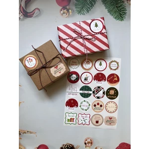 Yılbaşı Temalı Sticker - Mutlu Yıllar Etiketi -Yılbaşı Paketleme Happy New Year Sticker Karışık Sett