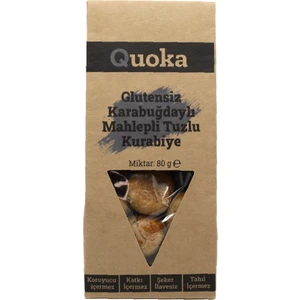 QUOKA Glutensiz Şekersiz Karabuğday Unundan Çörek Otlu Mahlepli Tuzlu Kurabiye 1 Paket x 80GR
