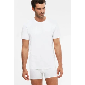 2'li Beyaz Bisiklet Yaka Basic Erkek Tshirt