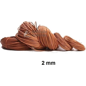 Deri Ip Sırım Yuvarlak 2 mm Naturel 1mt (Leathercraft, Deri Hobi)
