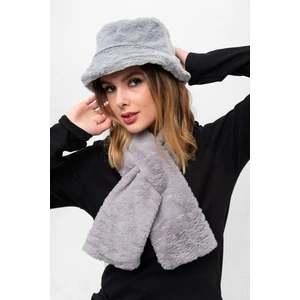 Saria Moda Kadın 2'li Set Peluş Bucket Şapka Boyunluk Atkı