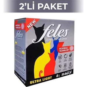 Ultra Light Karbonlu Topaklanan Kedi Kumu 8 Lt. 2 Adet