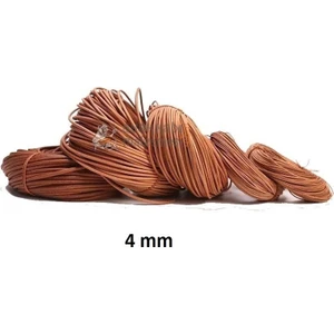 Deri Ip Sırım Yuvarlak 4 mm Naturel 1mt (Leathercraft, Deri Hobi)