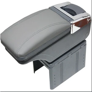 Oto Tuning Gri Lüks Kol Dayama Krom Universal Kolçak Bardaklıklı - Küllüklü