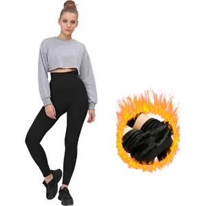 Kışlık Sıcak Tutan Içi Polarlı Unisex Peluş Tayt