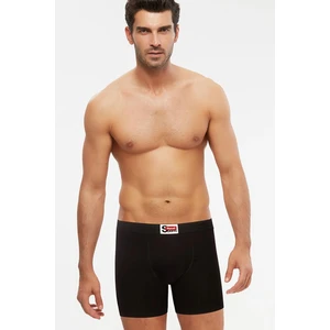 2'li Siyah Pamuklu Erkek Boxer