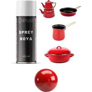 Kırmızı Çaydanlık Tava Tencere Cezve Emaye Isıya Dayanaklı 250° Sprey Boyası 400 Ml