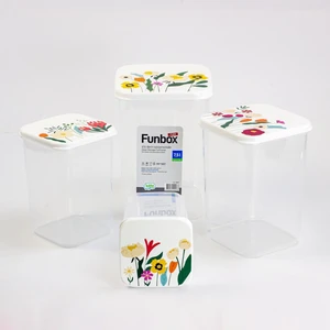 Hobby Life 4'lü Uzun Funbox Saklama Kabı (0,9+1,4+2,1+3,1 Lt) Çiçek Desenli