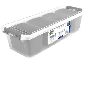 Hobby Life 4 Bölmeli Derin Grand Organizer Kutu 3.5 Litre Gri