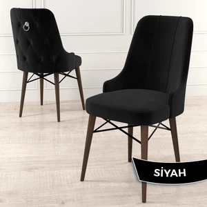 Concept Pare Serisi  Babyface Kumaş Yemek Odası Sandalyesi Ceviz Gürgen Ayak Gümüş Halkalı